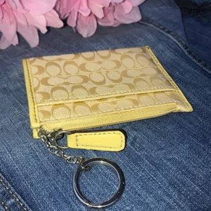 Yellow Coach Keychain Wallet